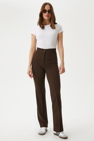 Women's Lycra Brown Trousers