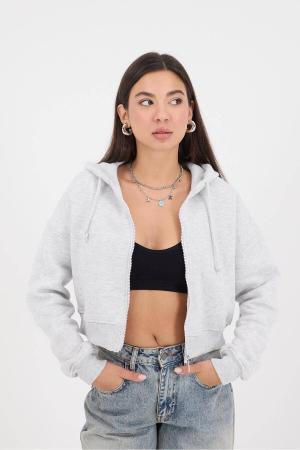 Raised Zippered Sweatshirt