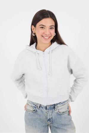 Raised Zippered Sweatshirt