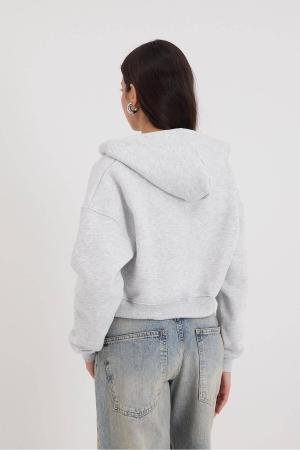 Raised Zippered Sweatshirt