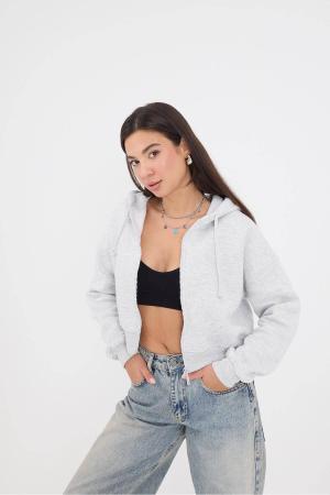 Raised Zippered Sweatshirt