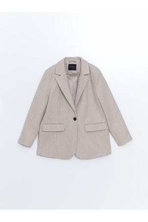 Women's Solid Beige Long Sleeve Jacket