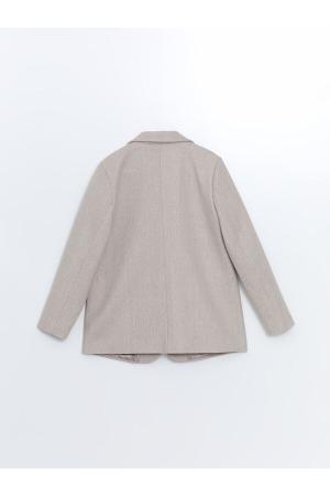 Women's Solid Beige Long Sleeve Jacket