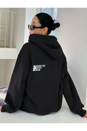 Women's Black Hooded Sweatshirt