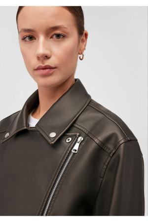 Belted Black Faux Leather Jacket