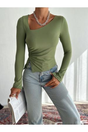 Women's Green Collar Blouse