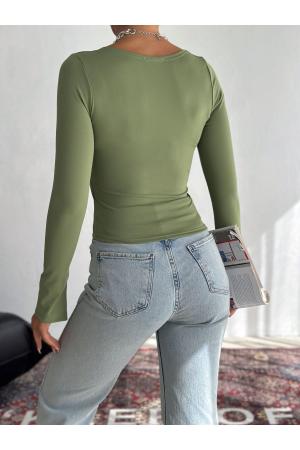 Women's Green Collar Blouse