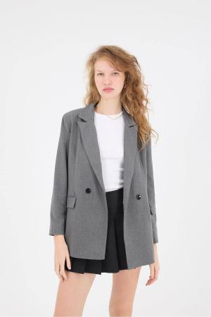 Padded Buttoned Blazer Jacket